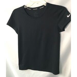 Nike Running Drifit Shirt Womens XS Black Training Athletic Gym Running